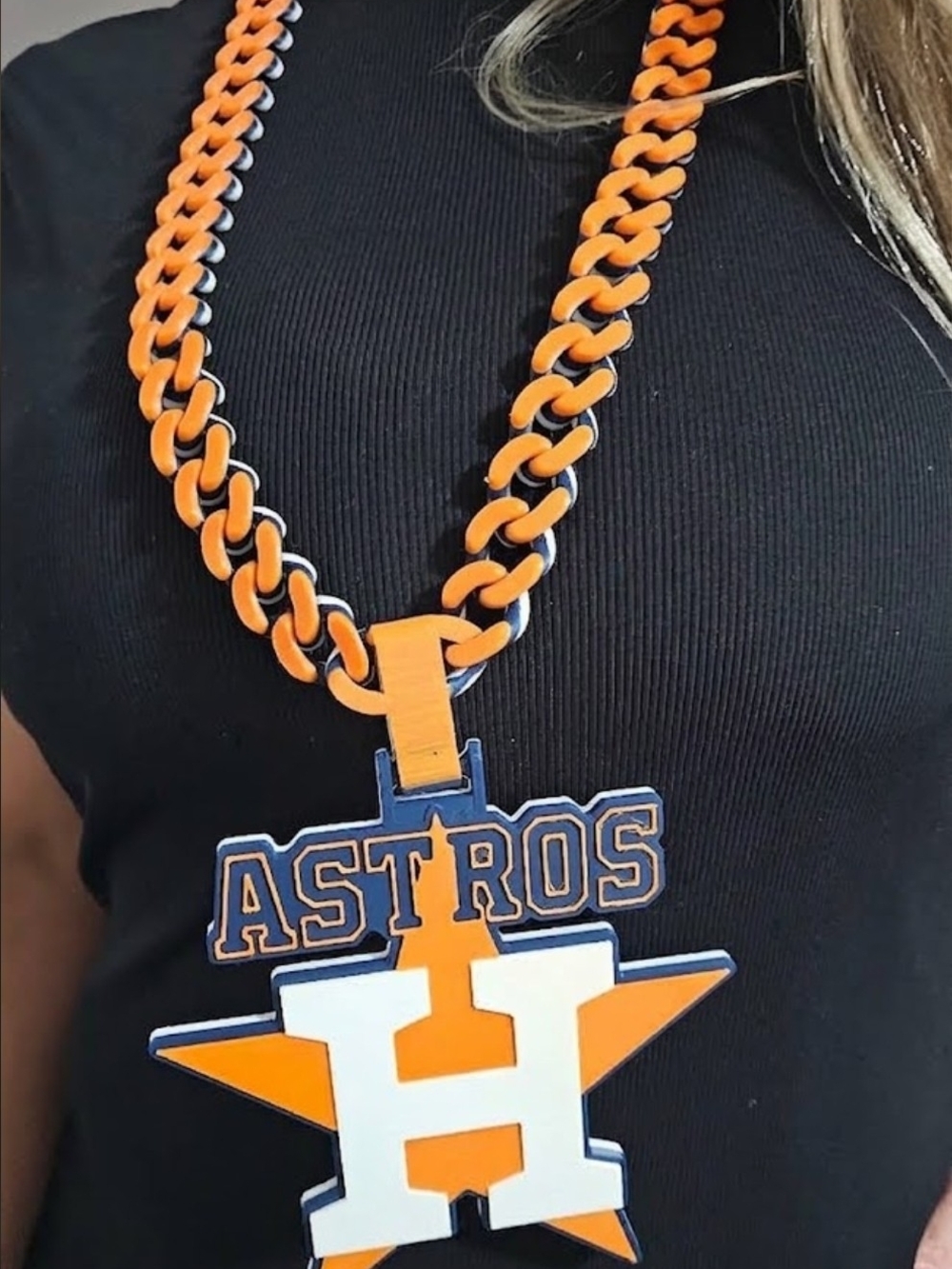 Houston Astros Orange Kids Chain Necklace